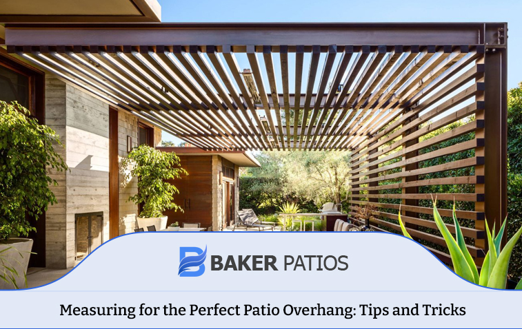 Photo of a completed patio overhang showcasing materials and design elements