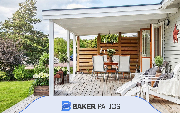 Patio overhang with shade and weather protection